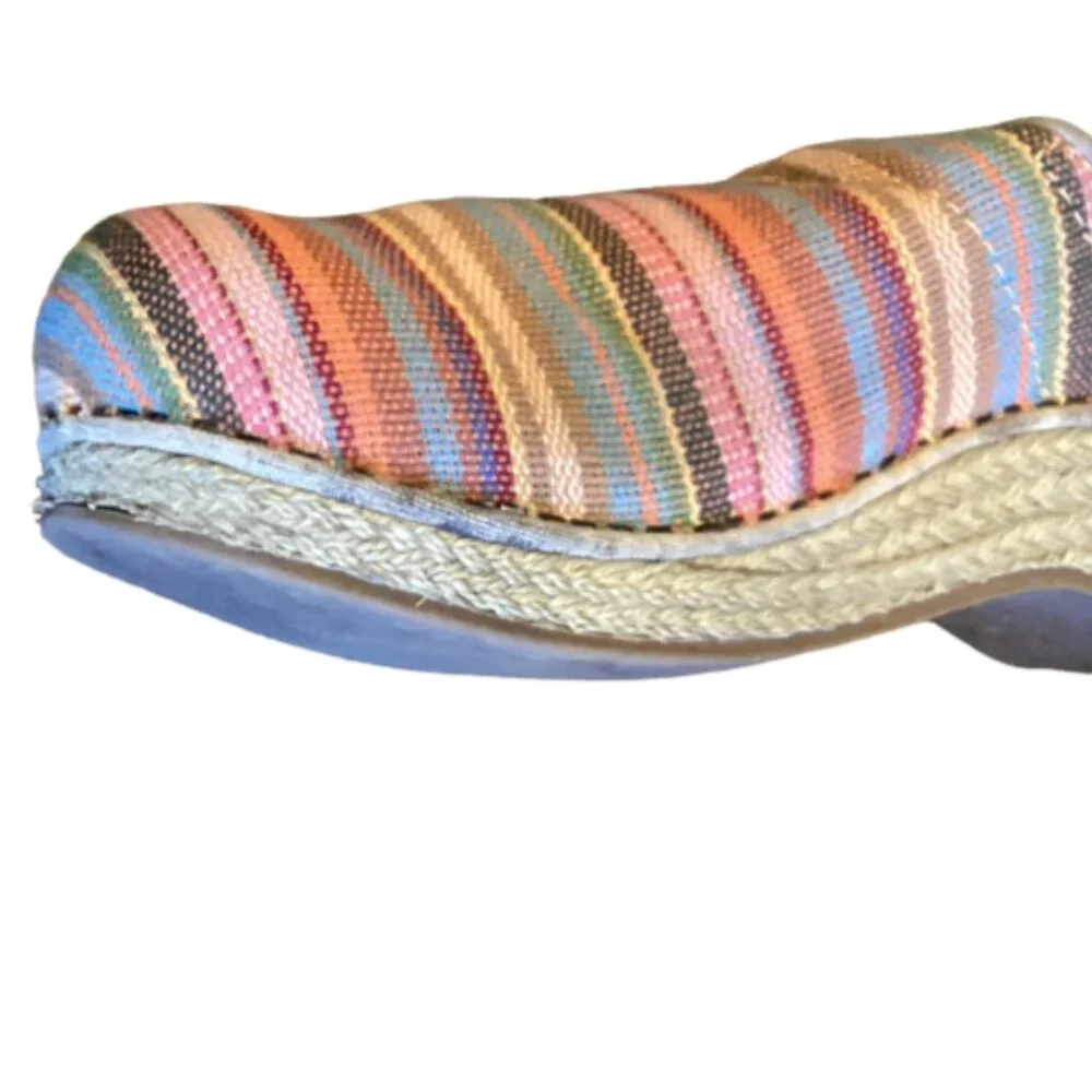 Dansko‎ Clogs Espadrille Comfort Shoe Striped Multi Sz 41 (US 10.5-11) 174K